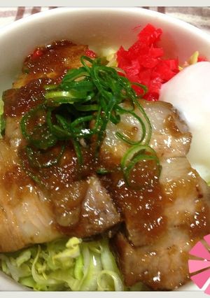 絶品‼キャベツたっぷり焼き豚丼♫-レシピのメイン写真