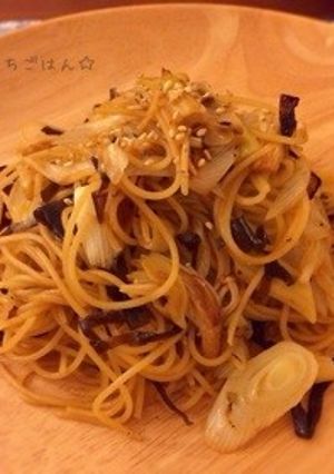 長ねぎと昆布佃煮のパスタ-レシピのメイン写真