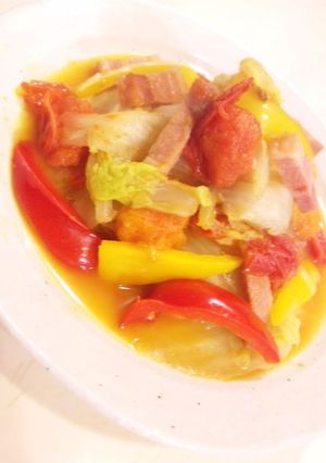 簡単♪白菜とベーコントマトの蒸し焼き-レシピのメイン写真
