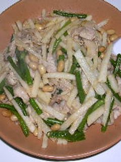 豚肉とにんにくの芽炒め(長いも入り)-レシピのメイン写真