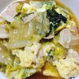 白菜と豚肉の卵とじ