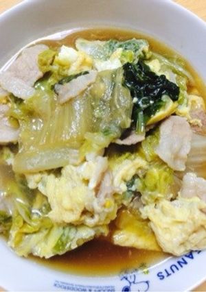 白菜と豚肉の卵とじ-レシピのメイン写真