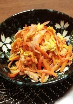 人参しりしり（ベーコン入り）-レシピのメイン写真