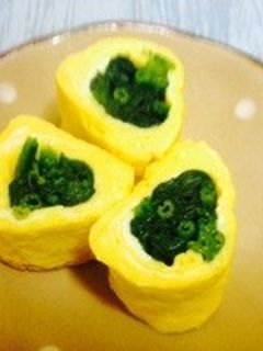 お弁当に♫ほうれん草を巻いた玉子焼き-レシピのメイン写真