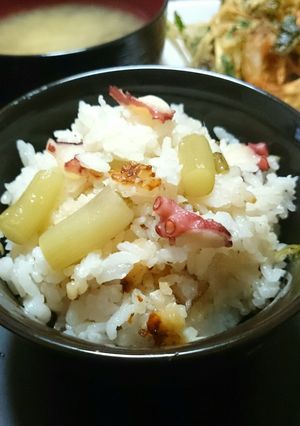 味付簡単★ふき入りたこ飯(炊き込みご飯)-レシピのメイン写真