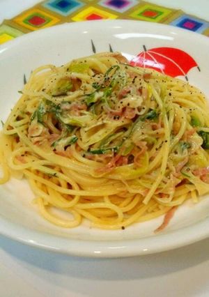 マヨ醤で☆ハムと白ねぎのパスタ-レシピのメイン写真