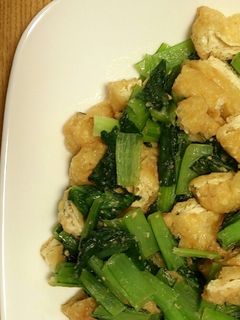 小松菜と豚肉と油揚げの味噌炒め-レシピのメイン写真