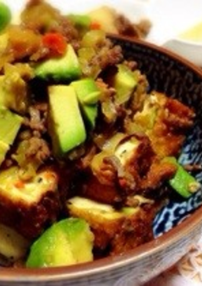 厚揚げとアボカドの味噌炒め-レシピのメイン写真