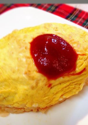 レンジで簡単❗️くるりんぱオムライス-レシピのメイン写真