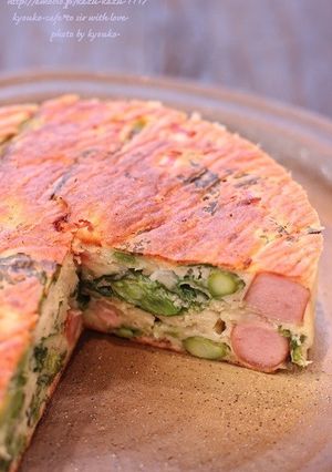 カフェ風☆春野菜の厚焼きパンケーキ-レシピのメイン写真