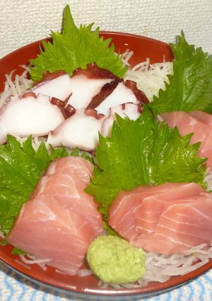 パパのマグロとタコの刺身-レシピのメイン写真