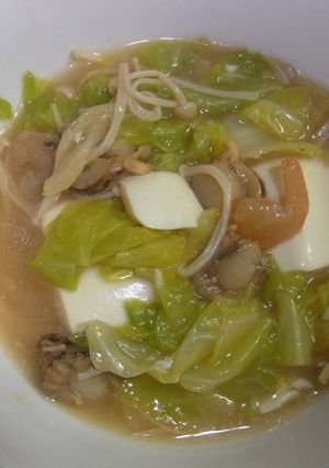 うちの夕飯　温やっこキャベツあんがけ-レシピのメイン写真
