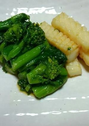 菜の花とイカのわさびあえ♪-レシピのメイン写真