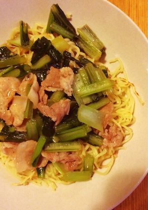 豚バラと小松菜のあんかけ焼きそば-レシピのメイン写真