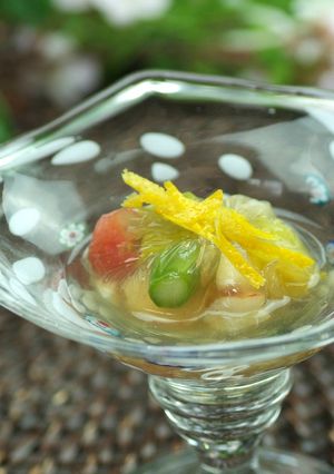 海老と春野菜の山椒ゼリー寄せ-レシピのメイン写真