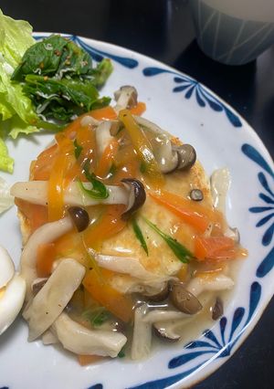 低糖質豆腐ハンバーグの和風あんかけ-レシピのメイン写真