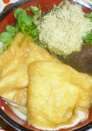 関西風干し椎茸と鰹節で鍋一つきつねうどん-レシピのメイン写真