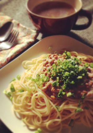 納豆パスタ-レシピのメイン写真