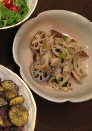 レンコンと豚バラをさっと炒めてみた。-レシピのメイン写真
