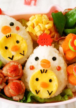 親子遠足キャラ弁♥ひよこの親子おにぎり-レシピのメイン写真