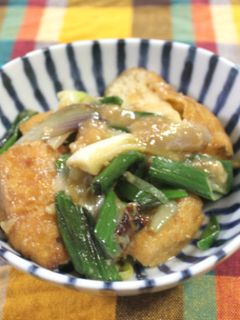 葉玉ねぎとがんもどきの味噌炒め-レシピのメイン写真
