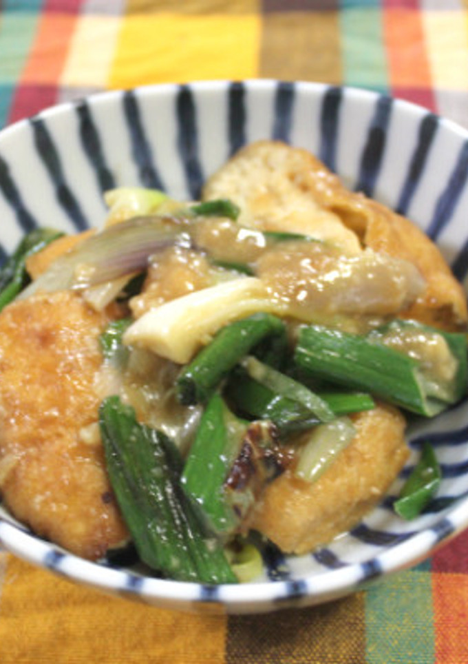 葉玉ねぎとがんもどきの味噌炒め-レシピのメイン写真