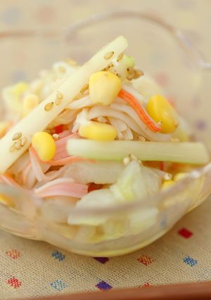 白菜・かにかまとシャキシャキ具材ごまダレ-レシピのメイン写真