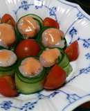 甘エビの胡瓜巻きカクテルソース