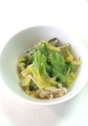 簡単 キャベツとわさび菜の卵とじ-レシピのメイン写真