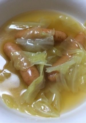 包丁まな板いらず！超簡単キャベツのスープ-レシピのメイン写真