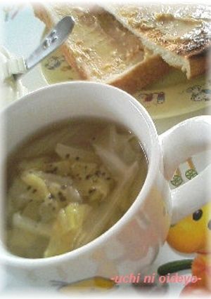 朝食に♪セロリとキャベツのコンソメスープ-レシピのメイン写真