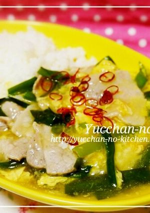 簡単♪とろうま♥豚肉入りニラ玉あんかけ-レシピのメイン写真