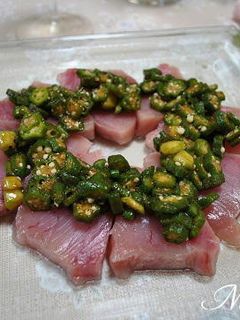 まぐろのわさびオクラ乗せ-レシピのメイン写真