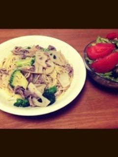 レンコンと豚肉の和風パスタ-レシピのメイン写真