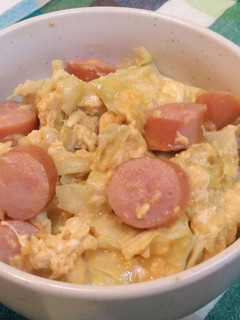 ♪春キャベツとウインナーのオイマヨ丼♪-レシピのメイン写真