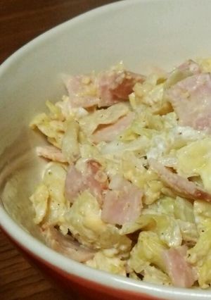 レンジでズボラな春キャベツ卵サラダ-レシピのメイン写真