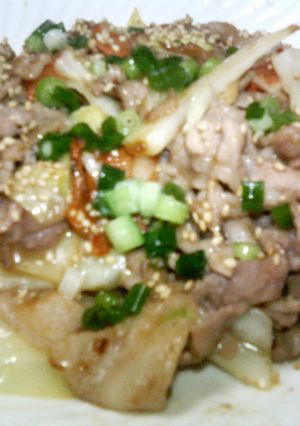 簡単すぎ！　胡麻ダレ　豚バラ野菜炒め-レシピのメイン写真