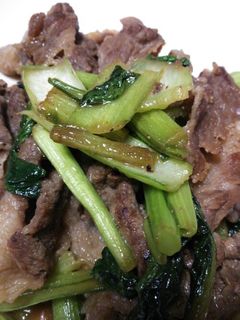 簡単 牛肉と小松菜のオイスター炒め♪-レシピのメイン写真