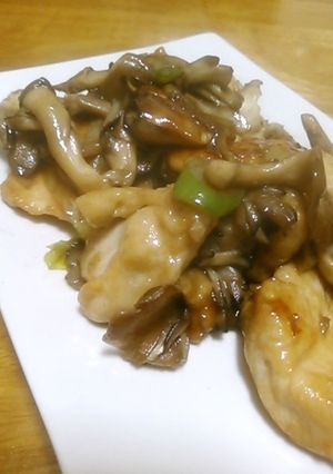 鶏肉と舞茸の甘辛炒め柚子風味-レシピのメイン写真