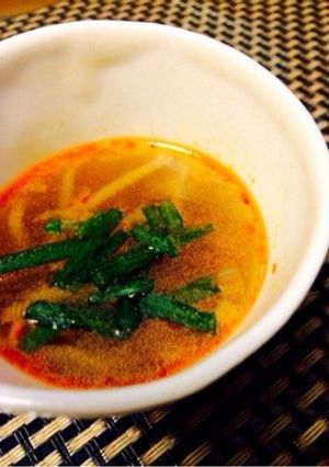 【10分】黒酢香る♡ピリ辛中華風スープ-レシピのメイン写真