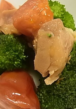 スーパーフルーツトマトと鶏のオリーブ炒め-レシピのメイン写真