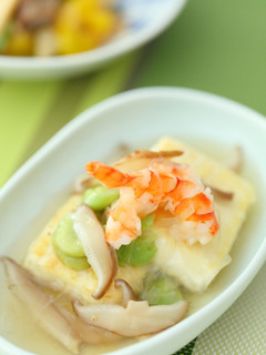 旬野菜そらまめと海老のあんかけ豆腐-レシピのメイン写真