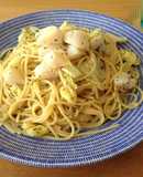 ホタテとキャベツの柚子胡椒パスタ