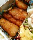 お弁当☆残った刺身と焼肉タレで簡単竜田揚