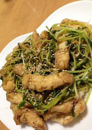 超簡単♡三分で出来る豆苗のバタポン炒め-レシピのメイン写真