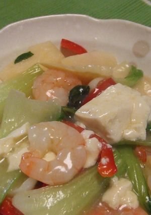 青梗菜とエビと豆腐のあんかけ-レシピのメイン写真