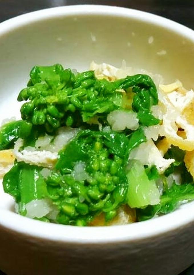 菜の花とあぶりうす揚げのみぞれ酢あえ♪-レシピのメイン写真