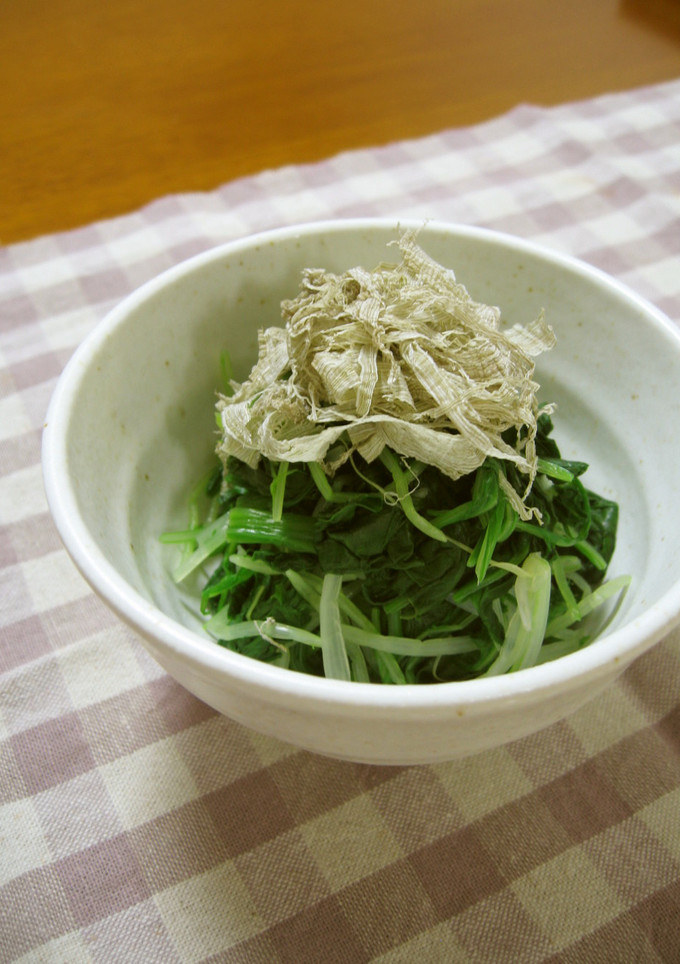 とろろ昆布合う！ほうれん草と水菜のナムル-レシピのメイン写真