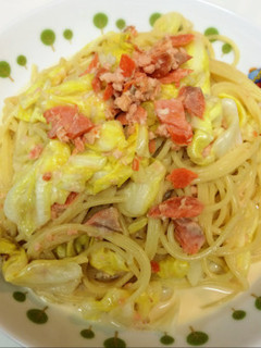 鮭フレークとキャベツのクリームパスタ-レシピのメイン写真