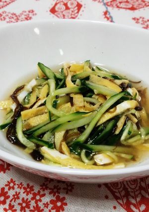 @50円/人♪胡瓜と玉子のもずく酢-レシピのメイン写真